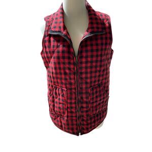 Red and Black (Buffalo Plaid) Quilted Puffer Vest Size M